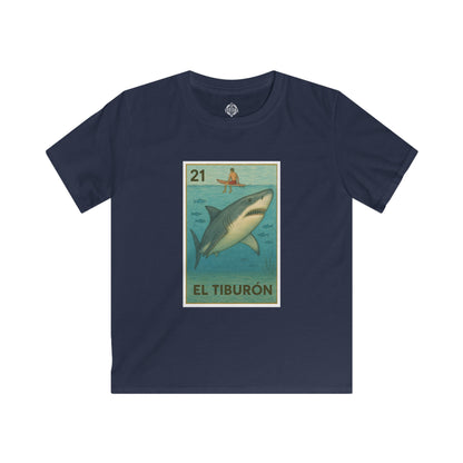 Shark Lotería Kids - Soft Style U.S. Cotton T-Shirt (El Tiburón)