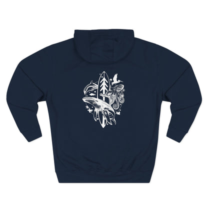 Whale Lotería fleece hoodie image 1