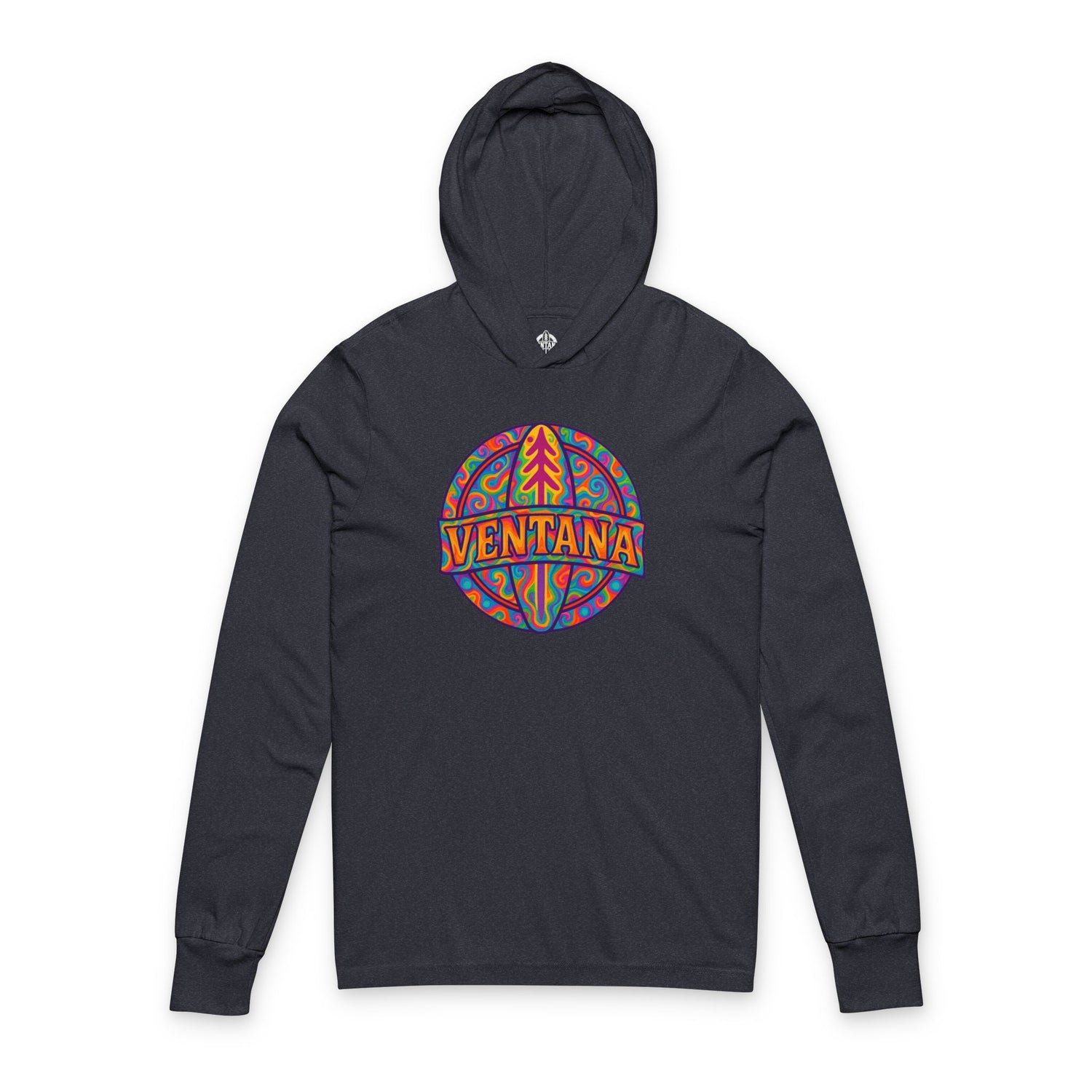 Ventana Psychedelic Treefish Logo Unisex - Cotton Hooded Long Sleeve Hooded T-Shirt
