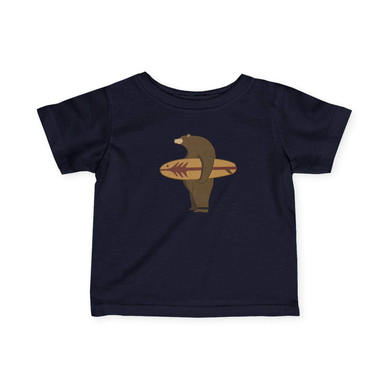 Surfing Grizzly Bear by Fabian Lavater infant cotton t-shirt image 3