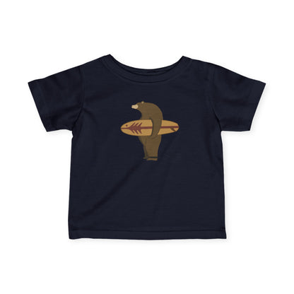 Surfing Grizzly Bear by Fabian Lavater infant cotton t-shirt image 3