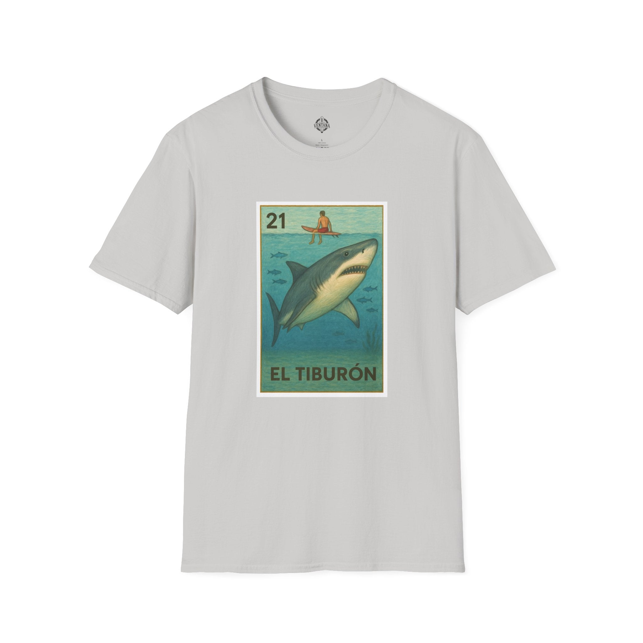 Shark Lotería cotton t-shirt image 6