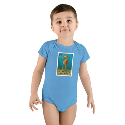 Seahorse Lotería baby cotton onesie image 12