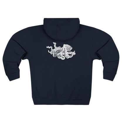 Ventangle Octopus Unisex - Zip Cotton Blend Fleece Hoodie