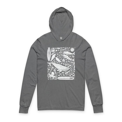 Ventana Marine Life by Lili Arnold cotton hooded long sleeve t-shirt image 2