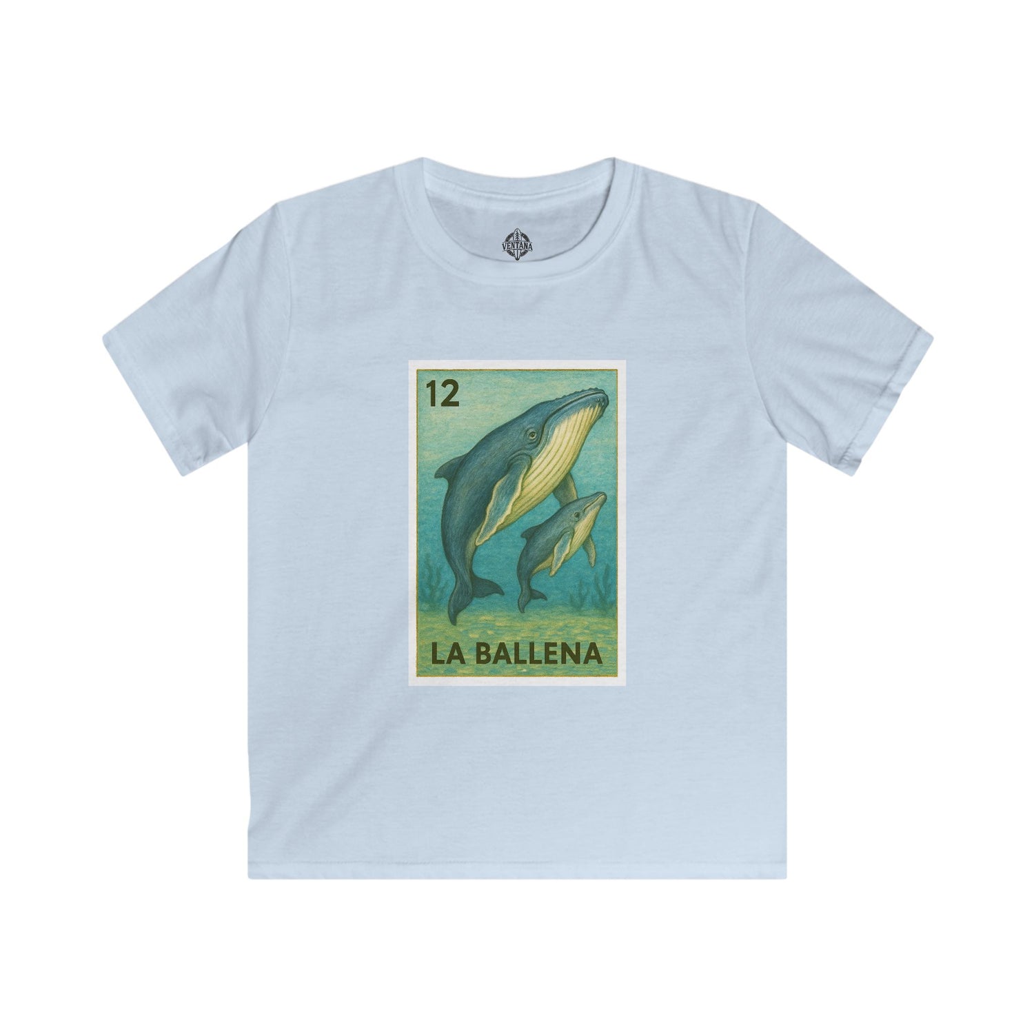 Whale Lotería kids soft style t-shirt image 2