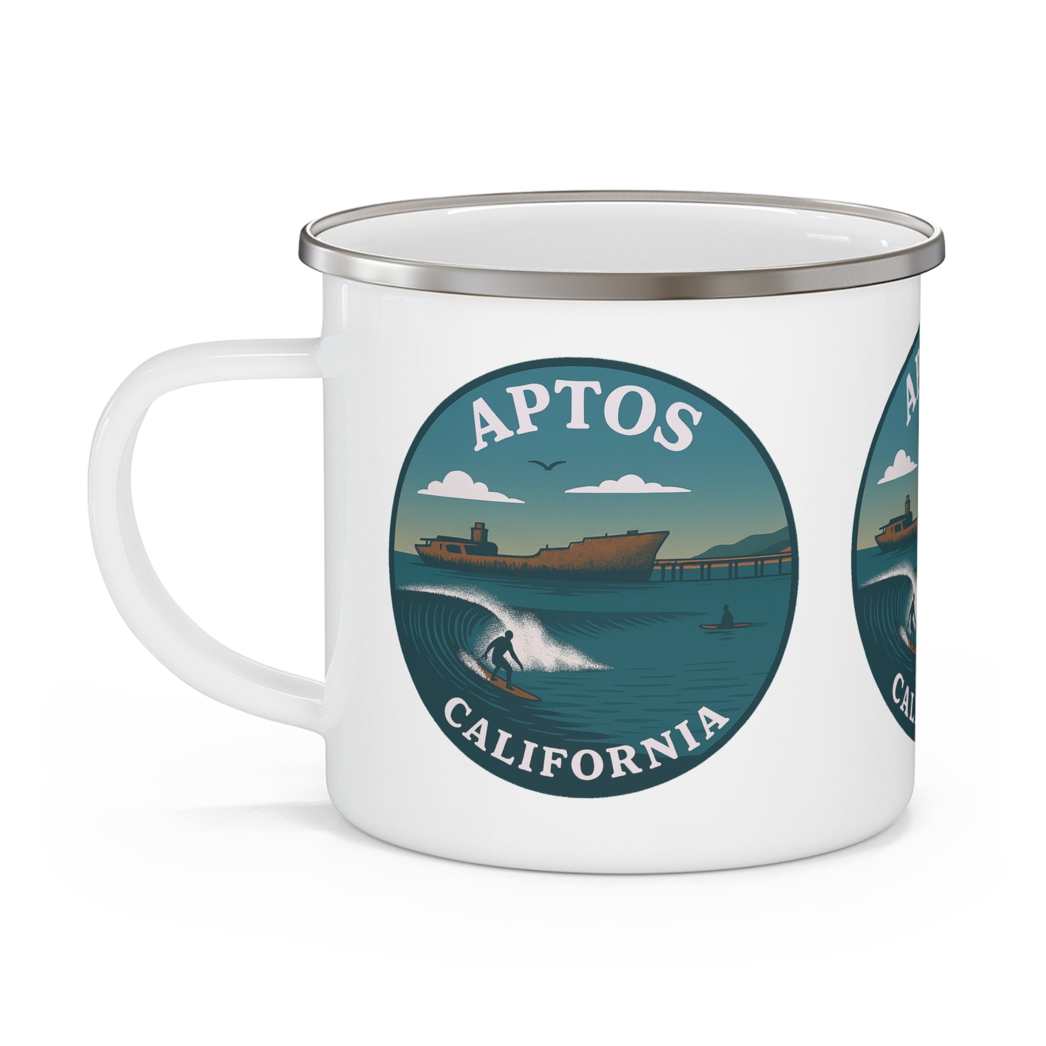 Aptos California Classic Enamel Camping Mug (12oz, small)
