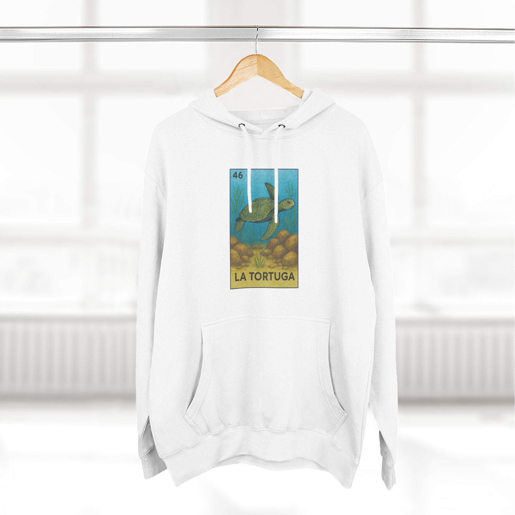 Turtle Lotería Unisex - Pull-Over Cotton Blend Fleece Hoodie (La Tortuga)