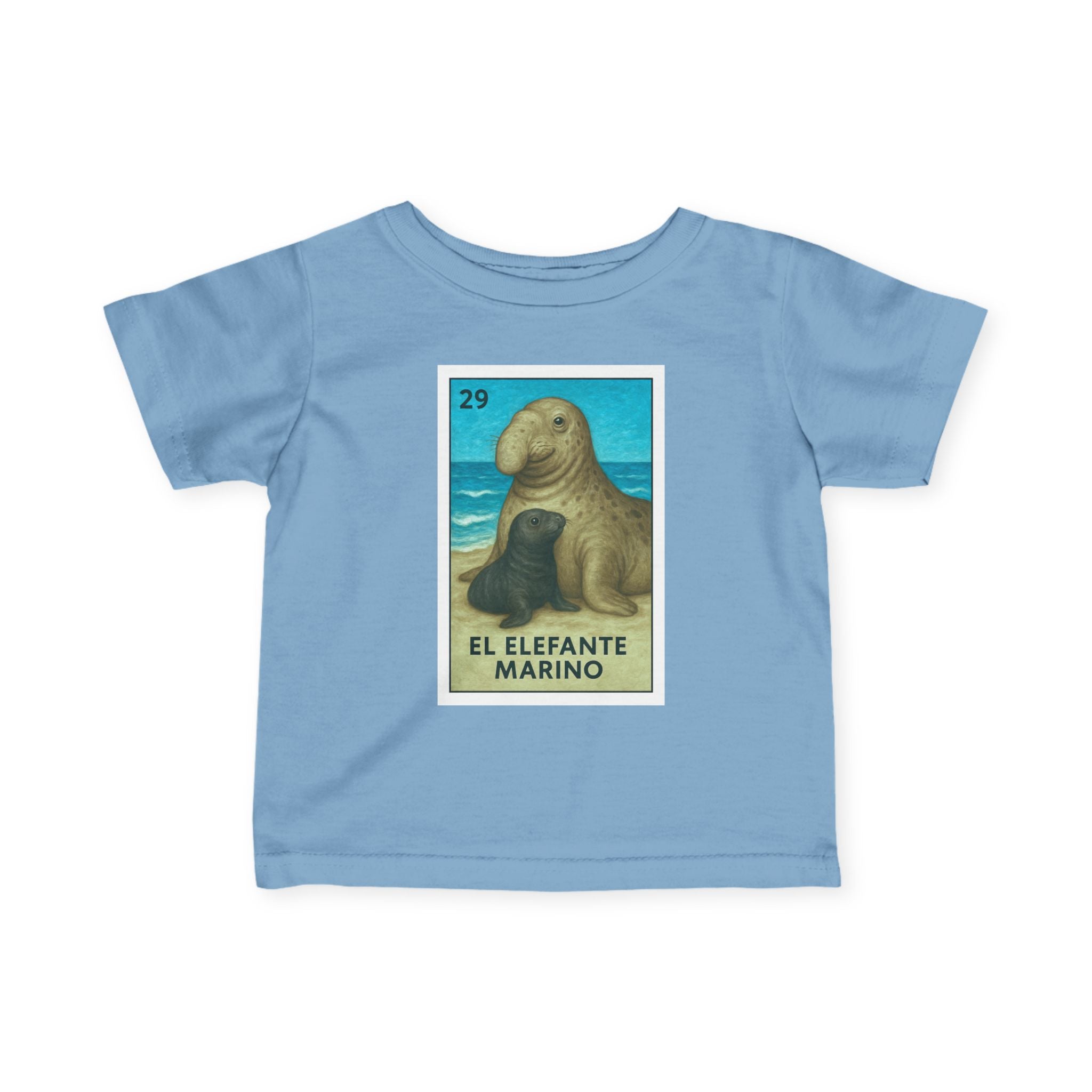 Elephant Seal Lotería infant cotton t-shirt image 1