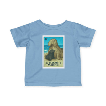 Elephant Seal Lotería infant cotton t-shirt image 1