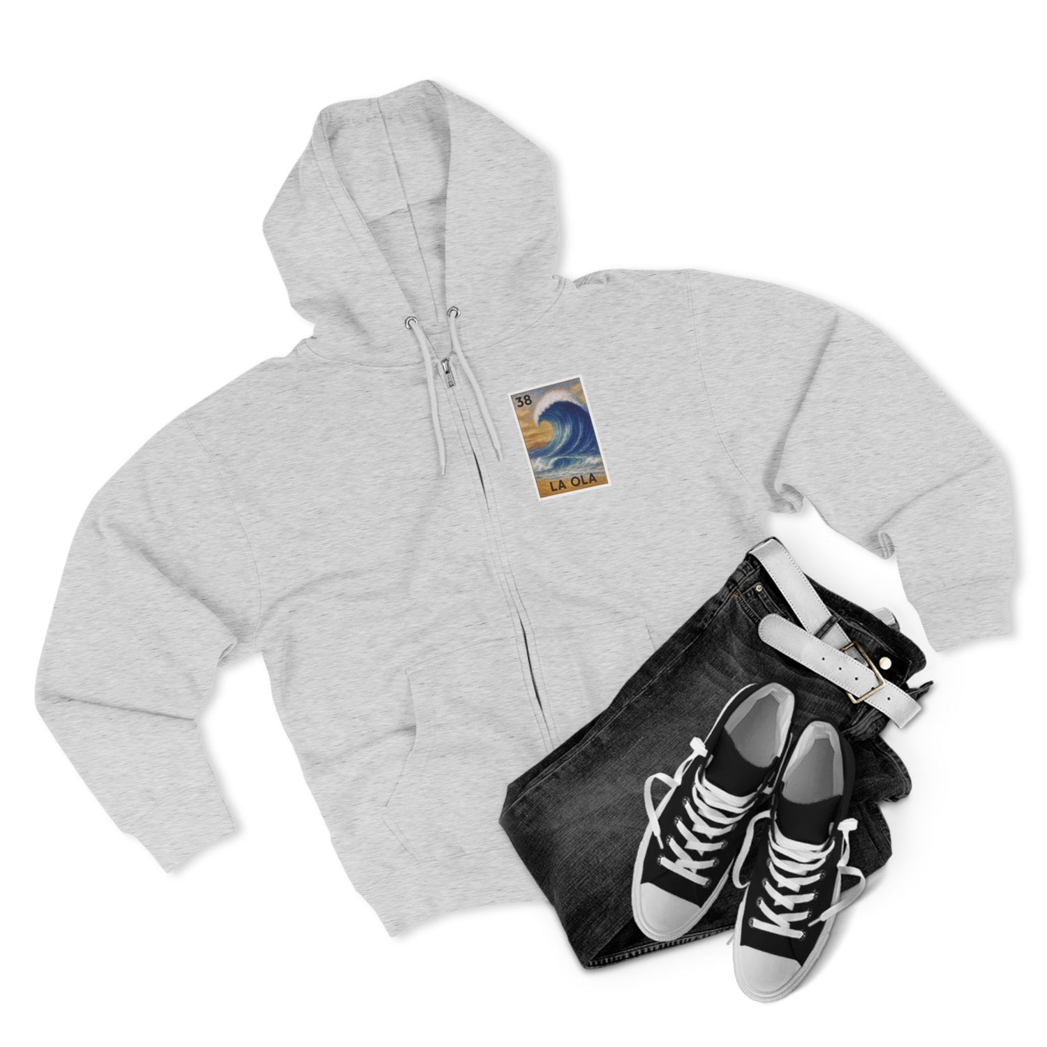 Wave Lotería zip fleece hoodie image 8
