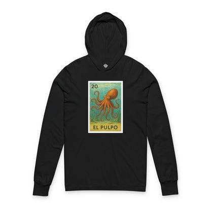 Octopus Lotería cotton hooded long sleeve t-shirt image 3