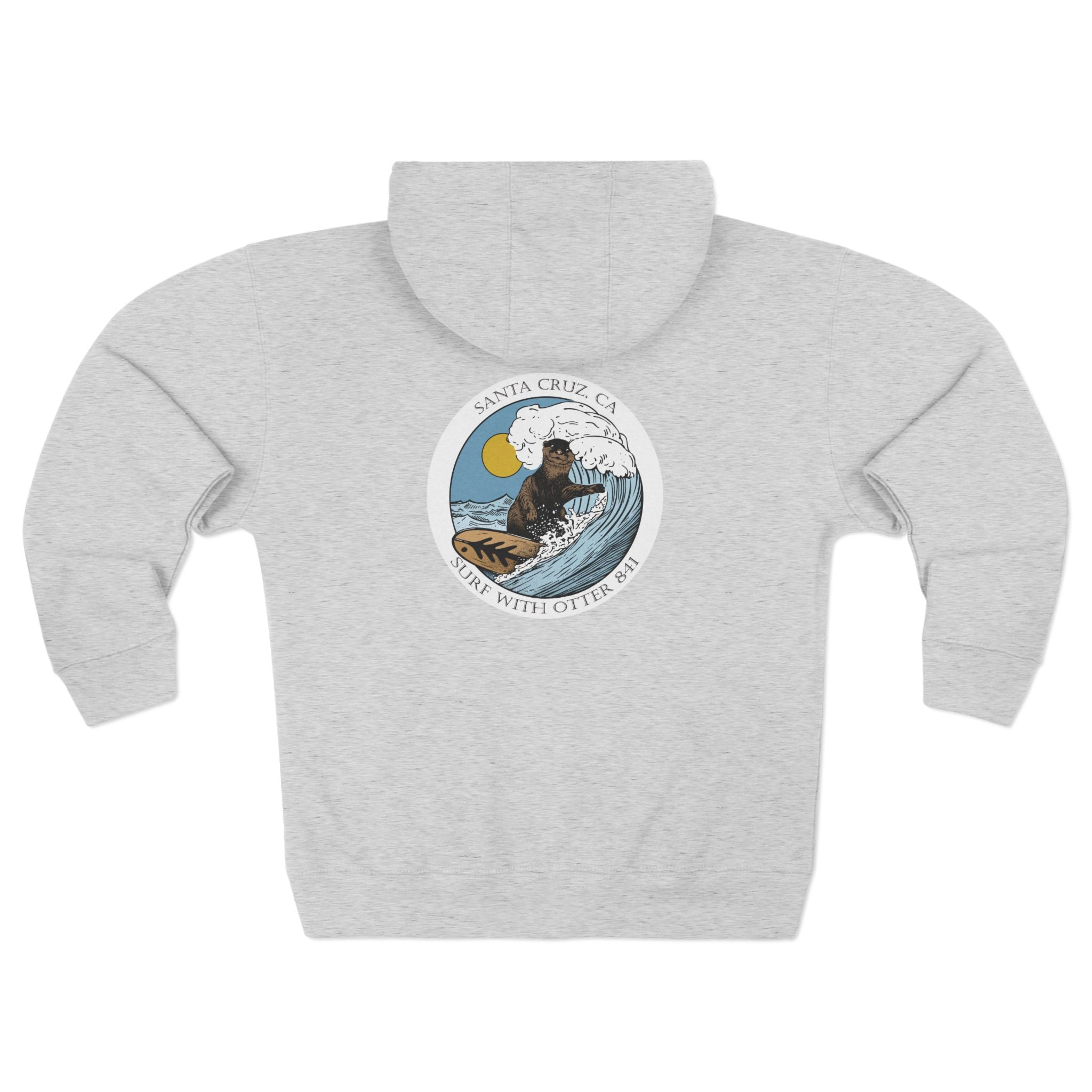Surf with Otter 841 by Thiago Bianchini zip fleece hoodie image 7