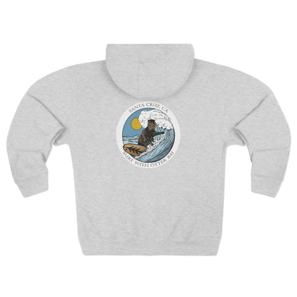 Surf with Otter 841 by Thiago Bianchini zip fleece hoodie image 7