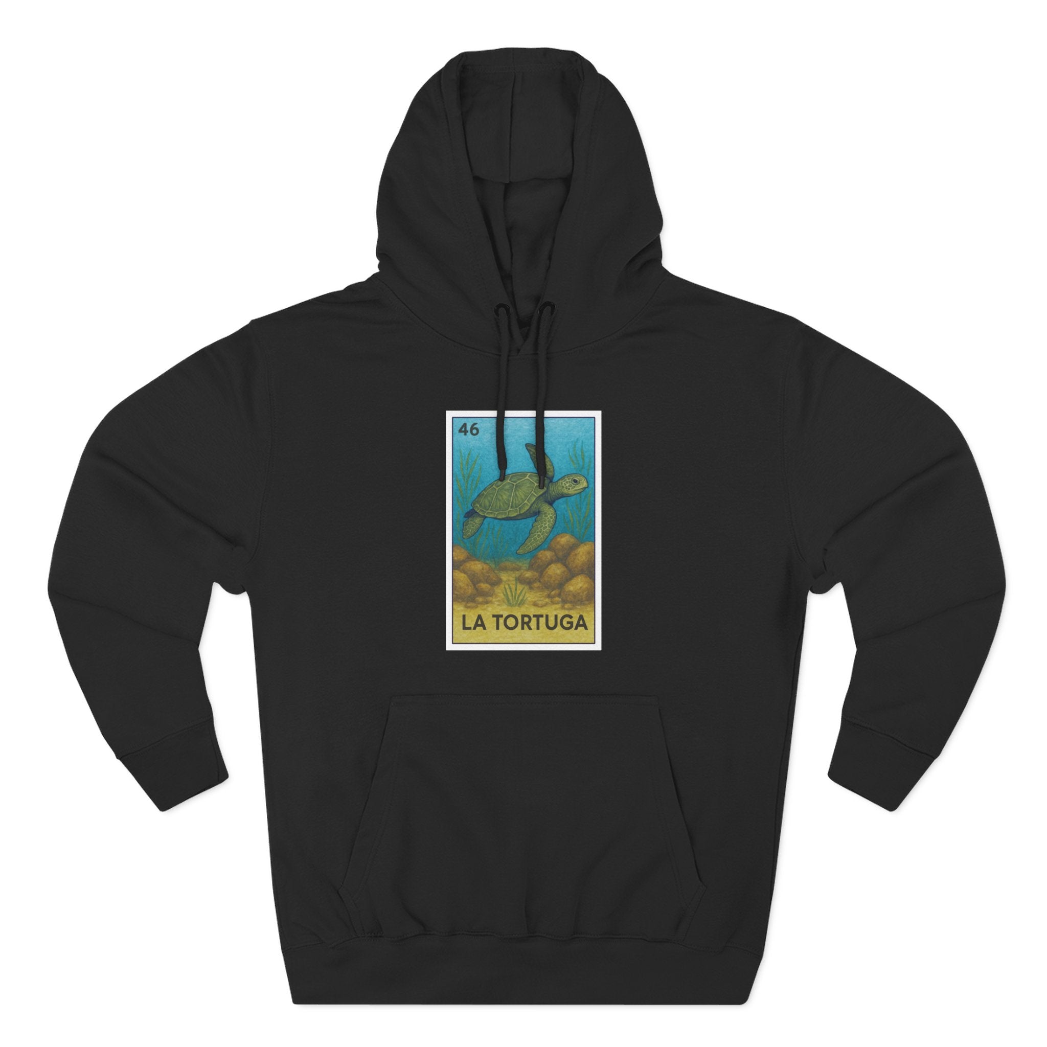 Turtle Lotería Unisex - Pull-Over Cotton Blend Fleece Hoodie (La Tortuga)