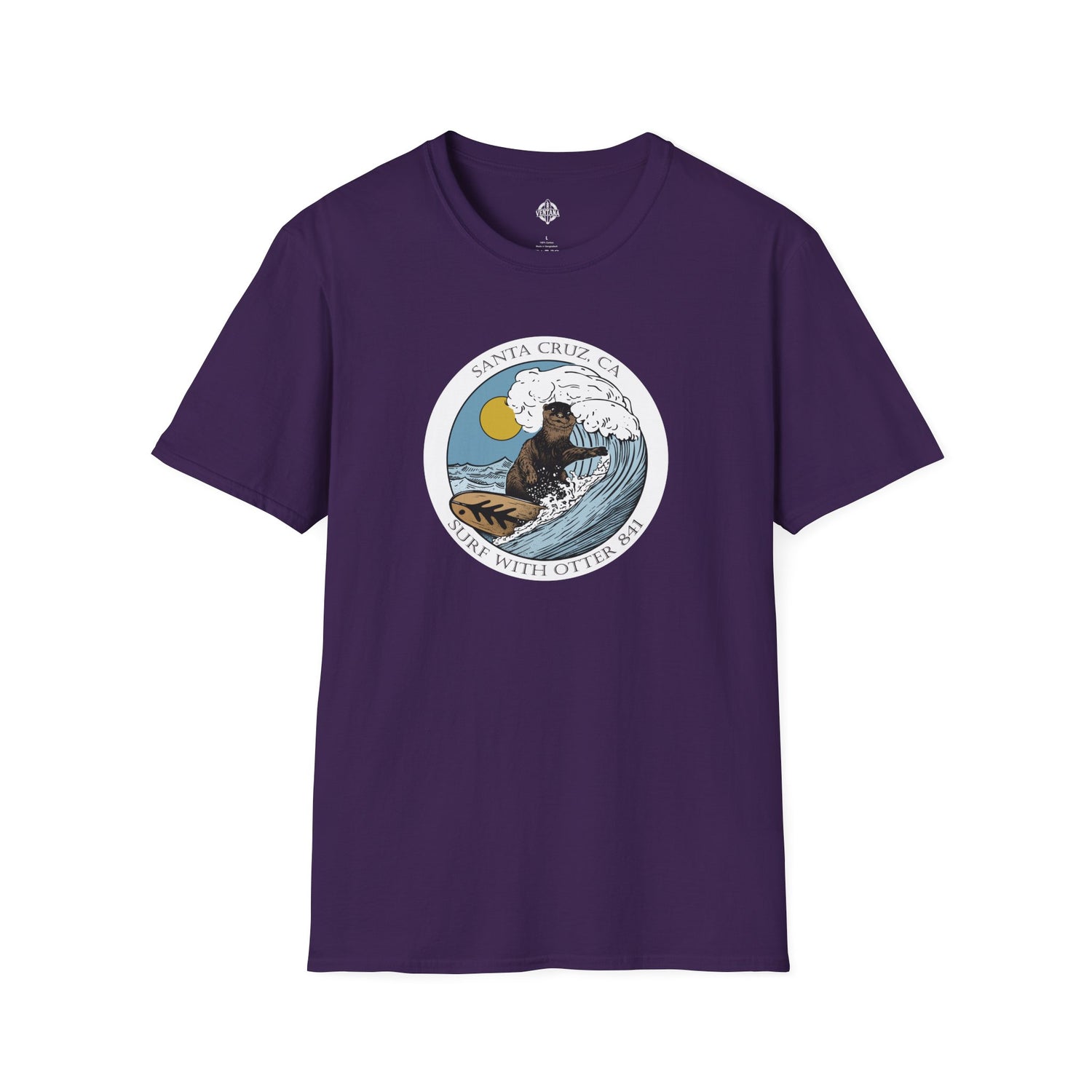 Surf with Otter 841 by Thiago Bianchini cotton t-shirt image 14