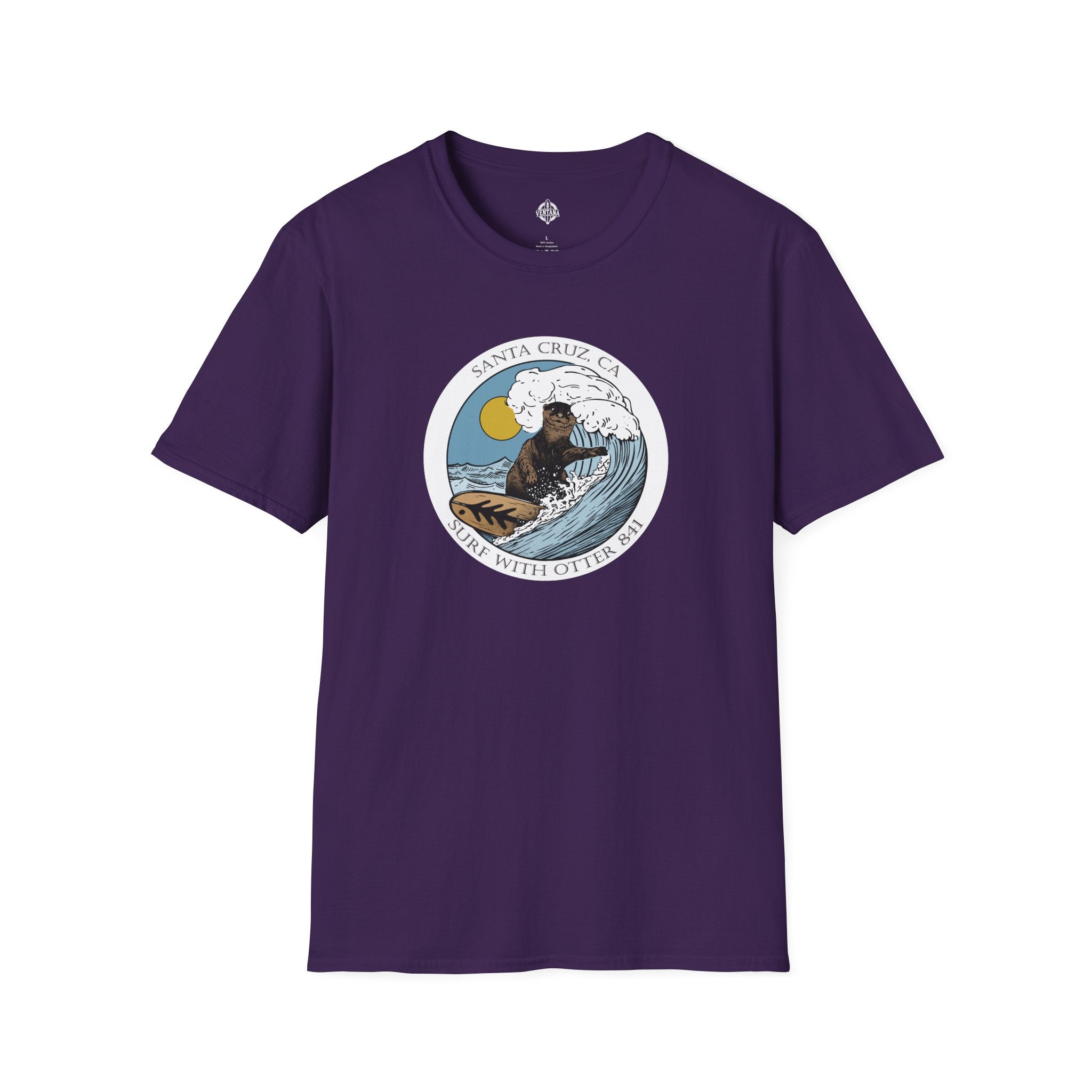 Surf with Otter 841 by Thiago Bianchini cotton t-shirt image 14