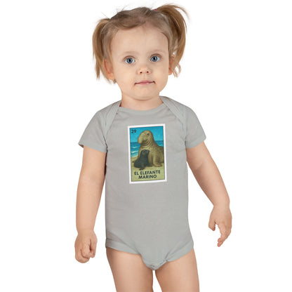 Elephant Seal Lotería baby cotton onesie image 10