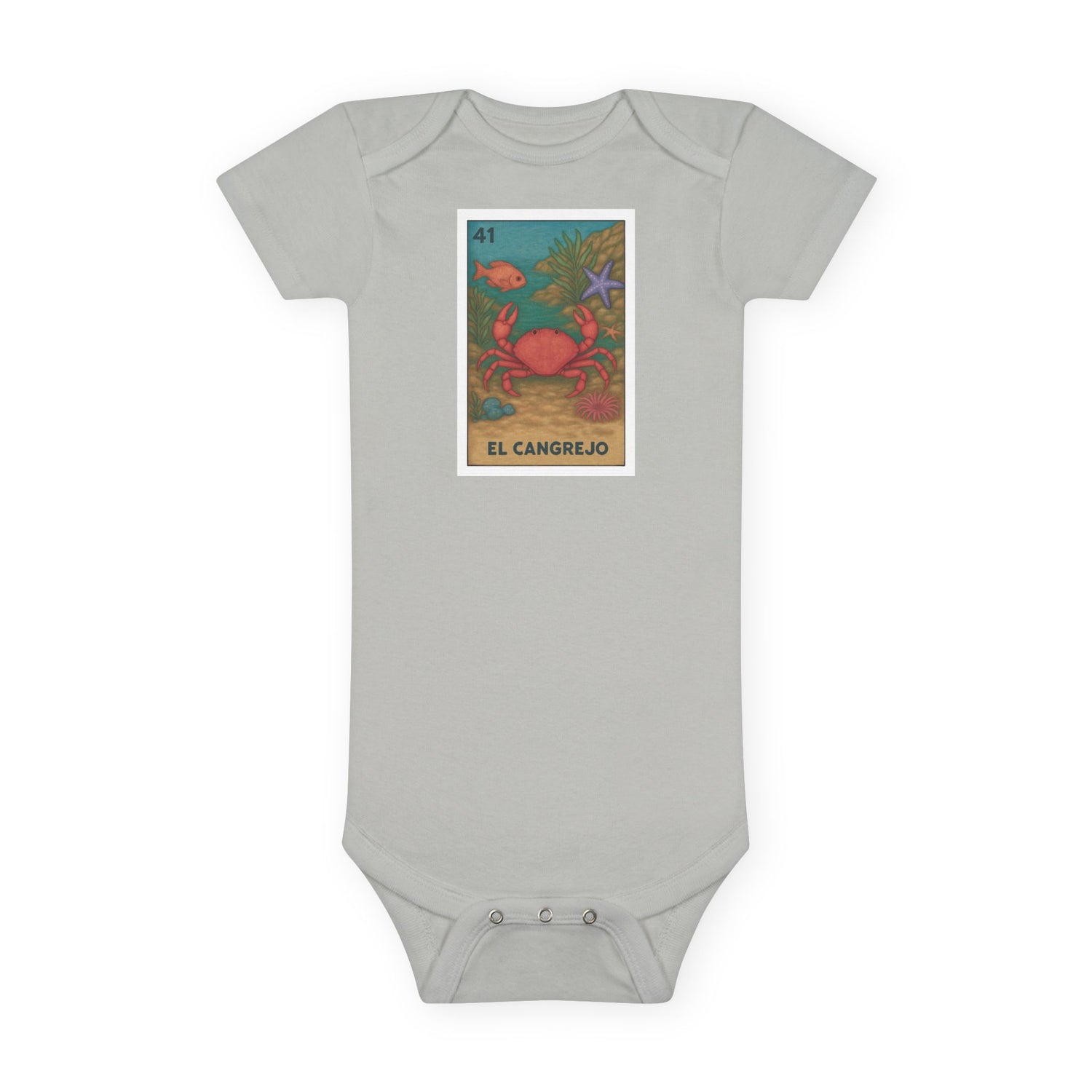 Crab Lotería baby cotton onesie image 4