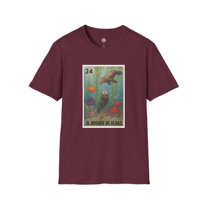 Kelp Forest Lotería Unisex - Soft Style U.S. Cotton T-Shirt (El Bosque de Algas)