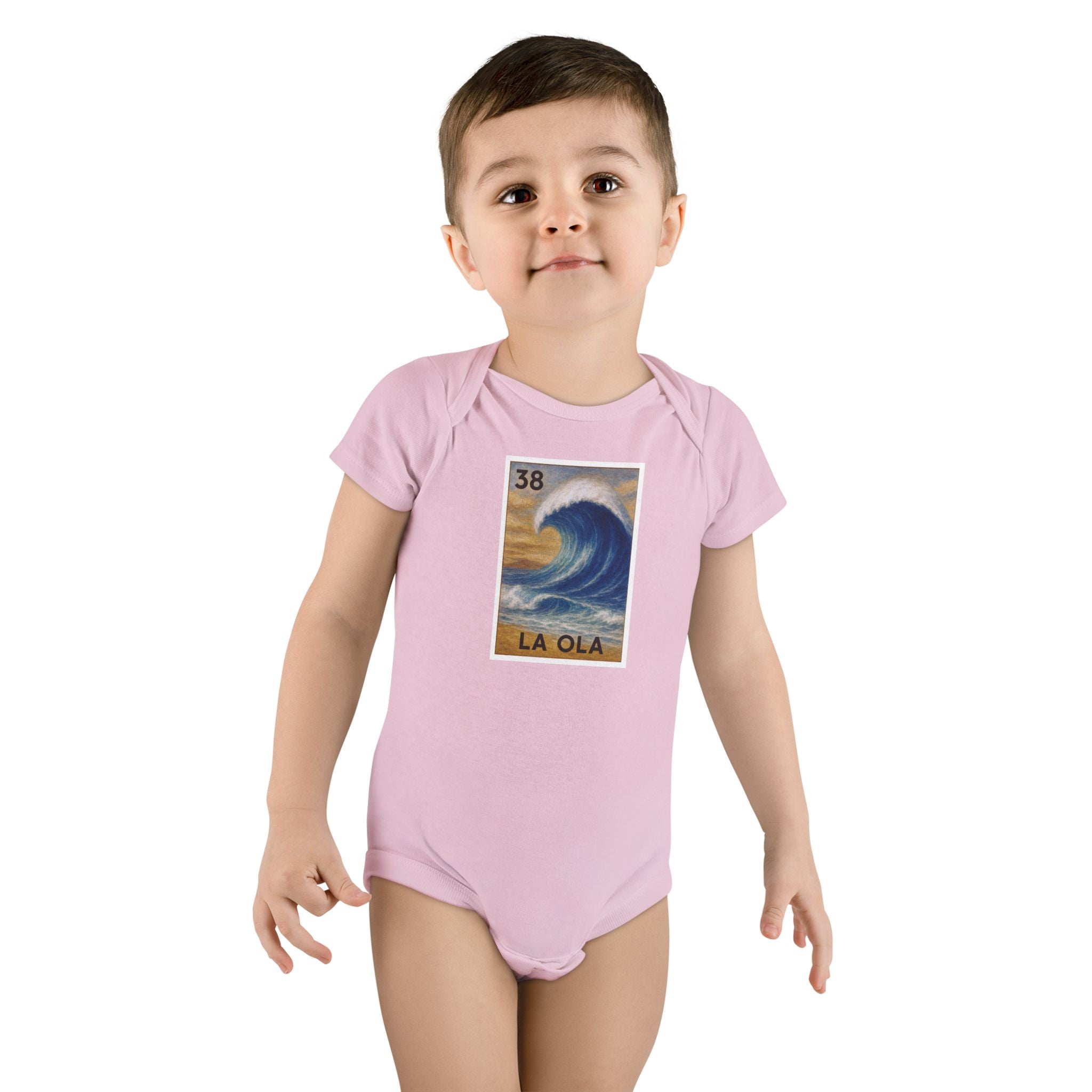 Wave Lotería baby cotton onesie image 15