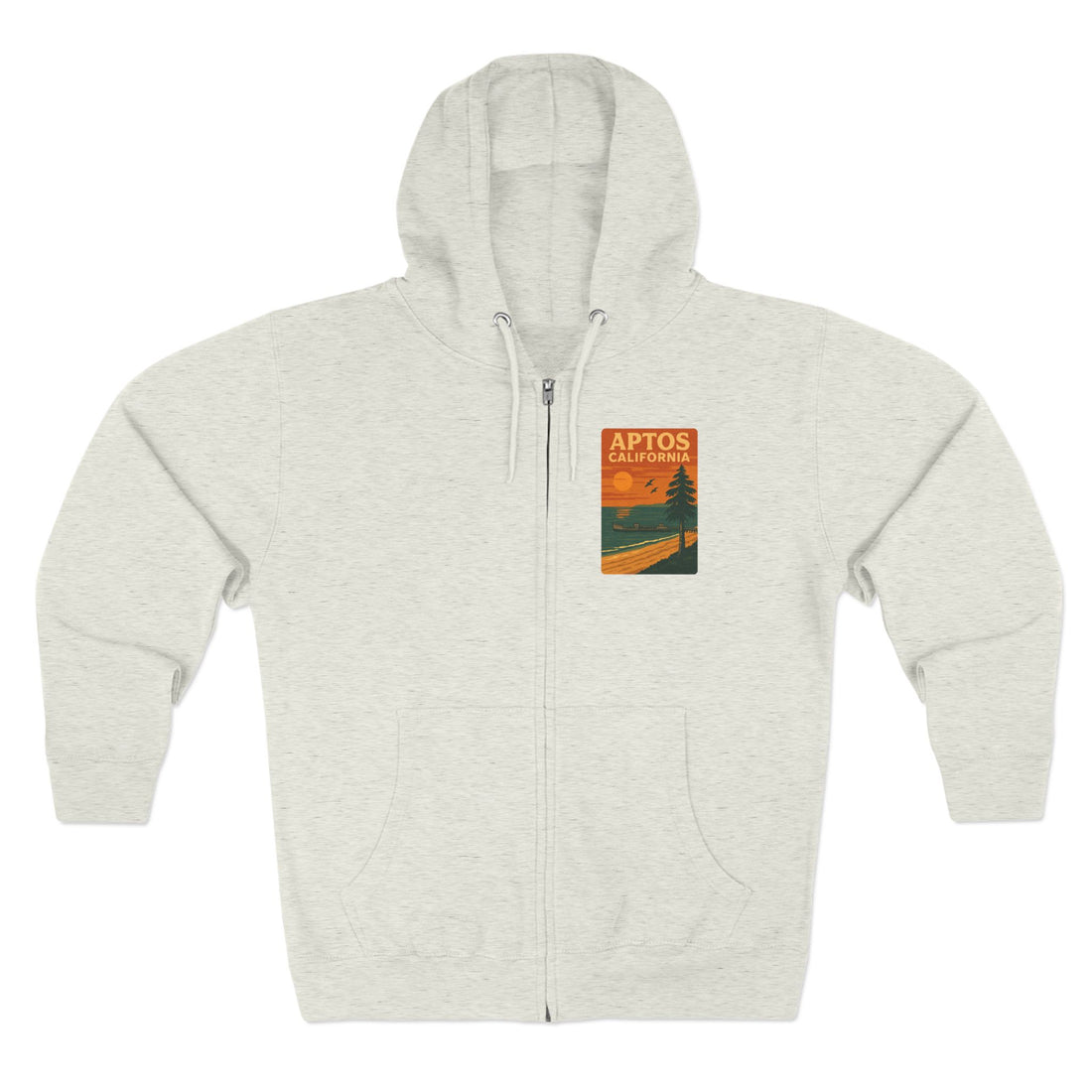 Aptos California Sunset Unisex - Zip Cotton Blend Fleece Hoodie