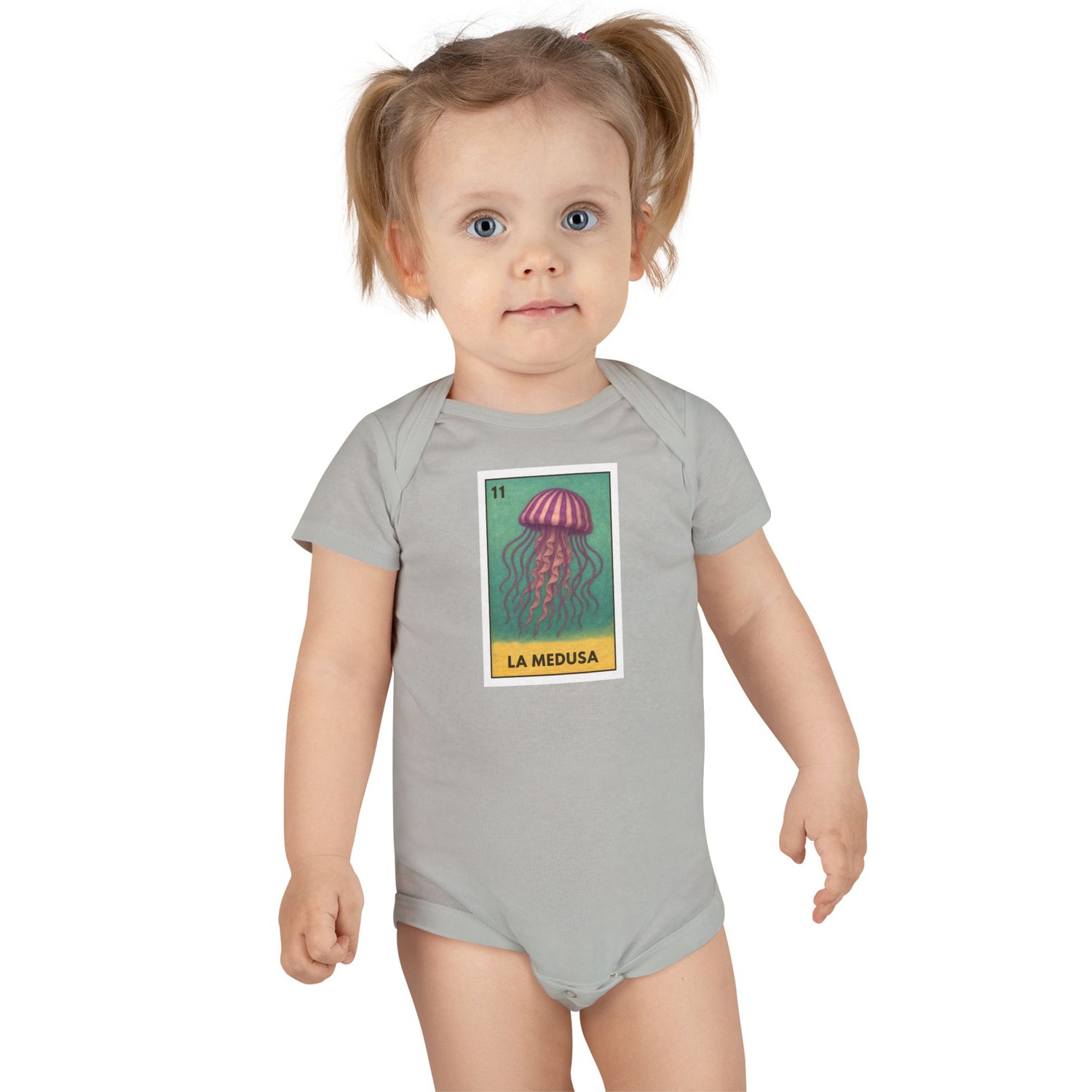 Sea Jelly Lotería baby cotton onesie image 10