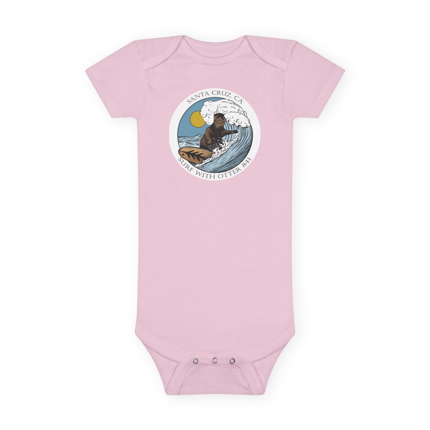 Surf with Otter 841 by Thiago Bianchini baby cotton onesie image 2