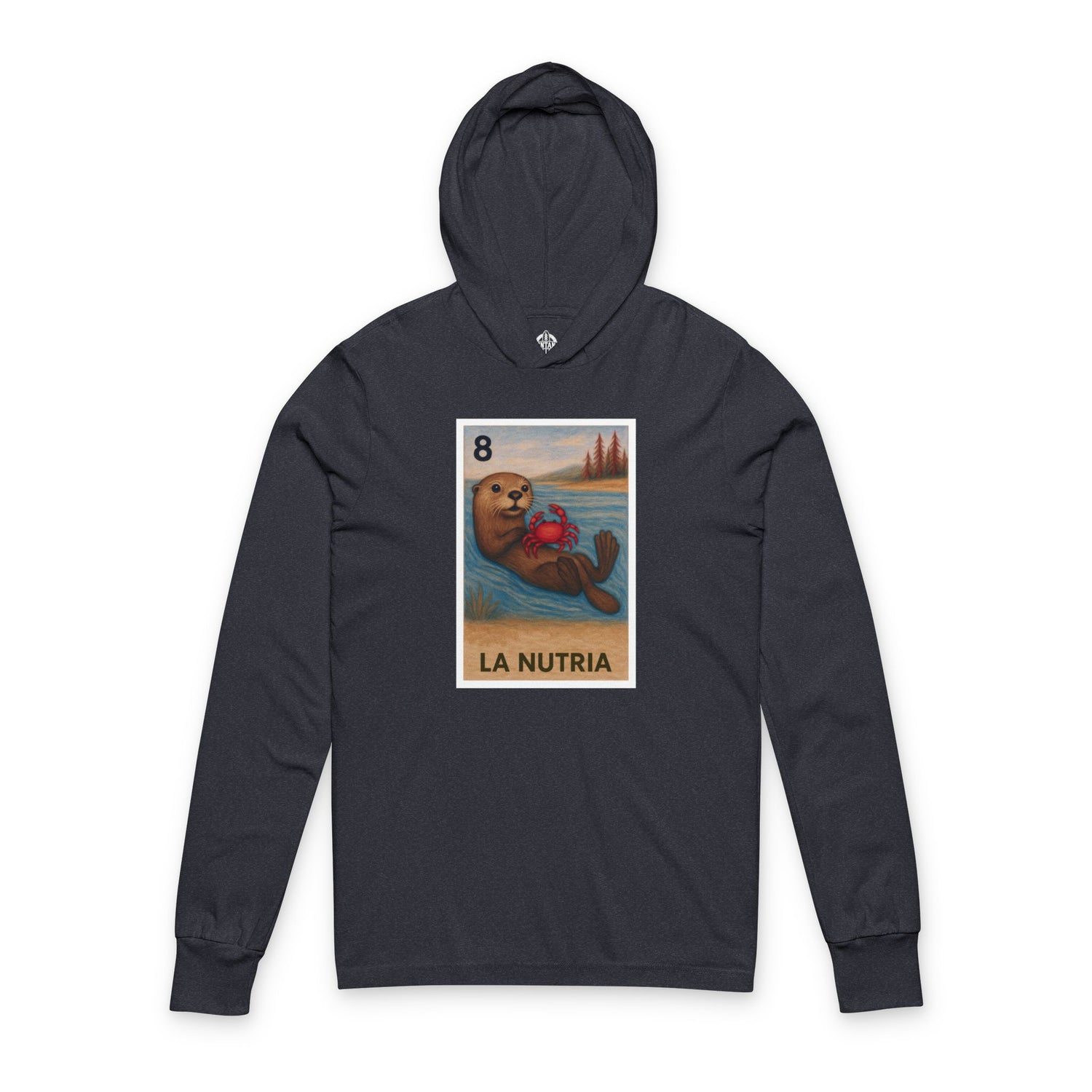 Sea Otter Lotería Unisex - Cotton Hooded Long Sleeve Hooded T-Shirt (La Nutria)