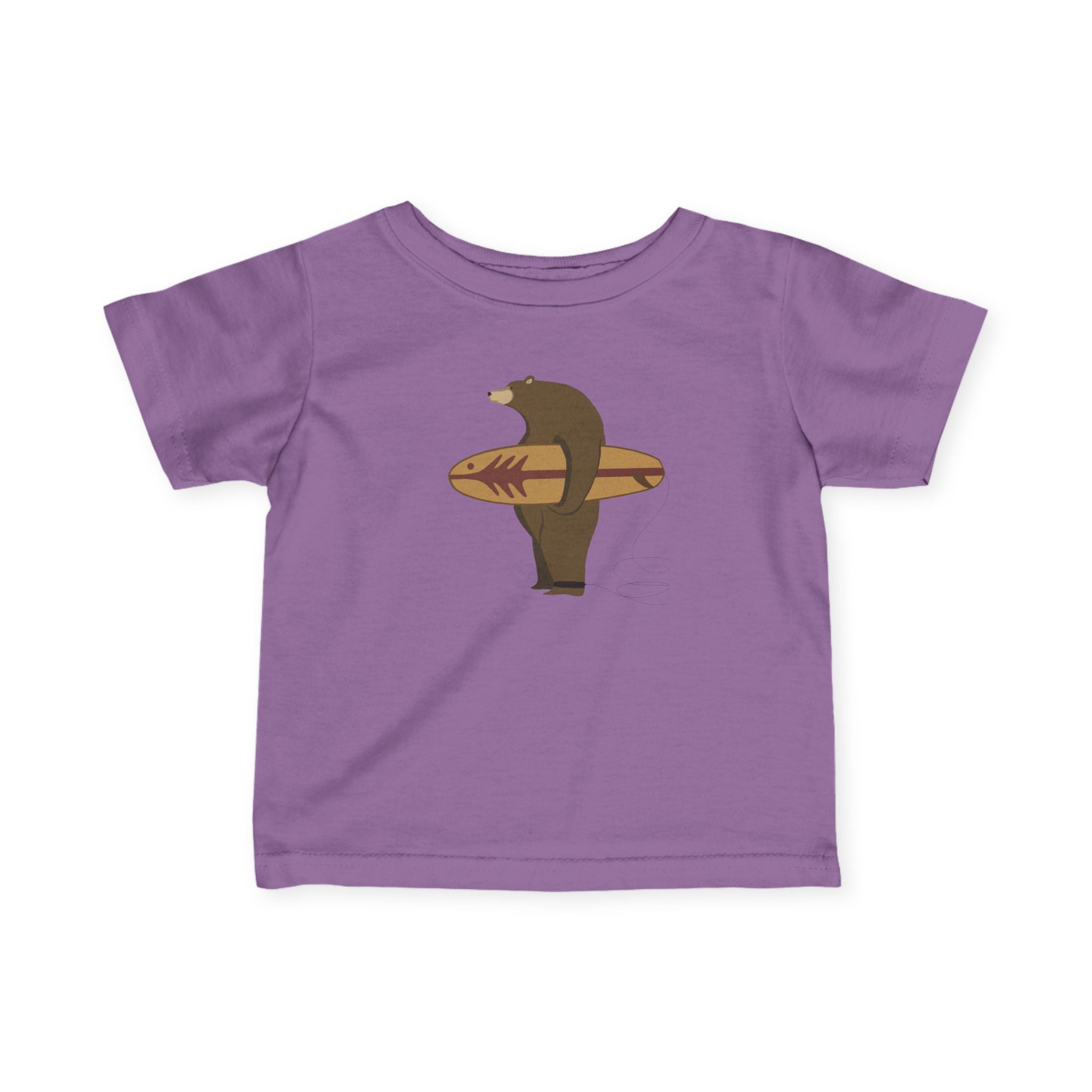 Surfing Grizzly Bear by Fabian Lavater infant cotton t-shirt image 14