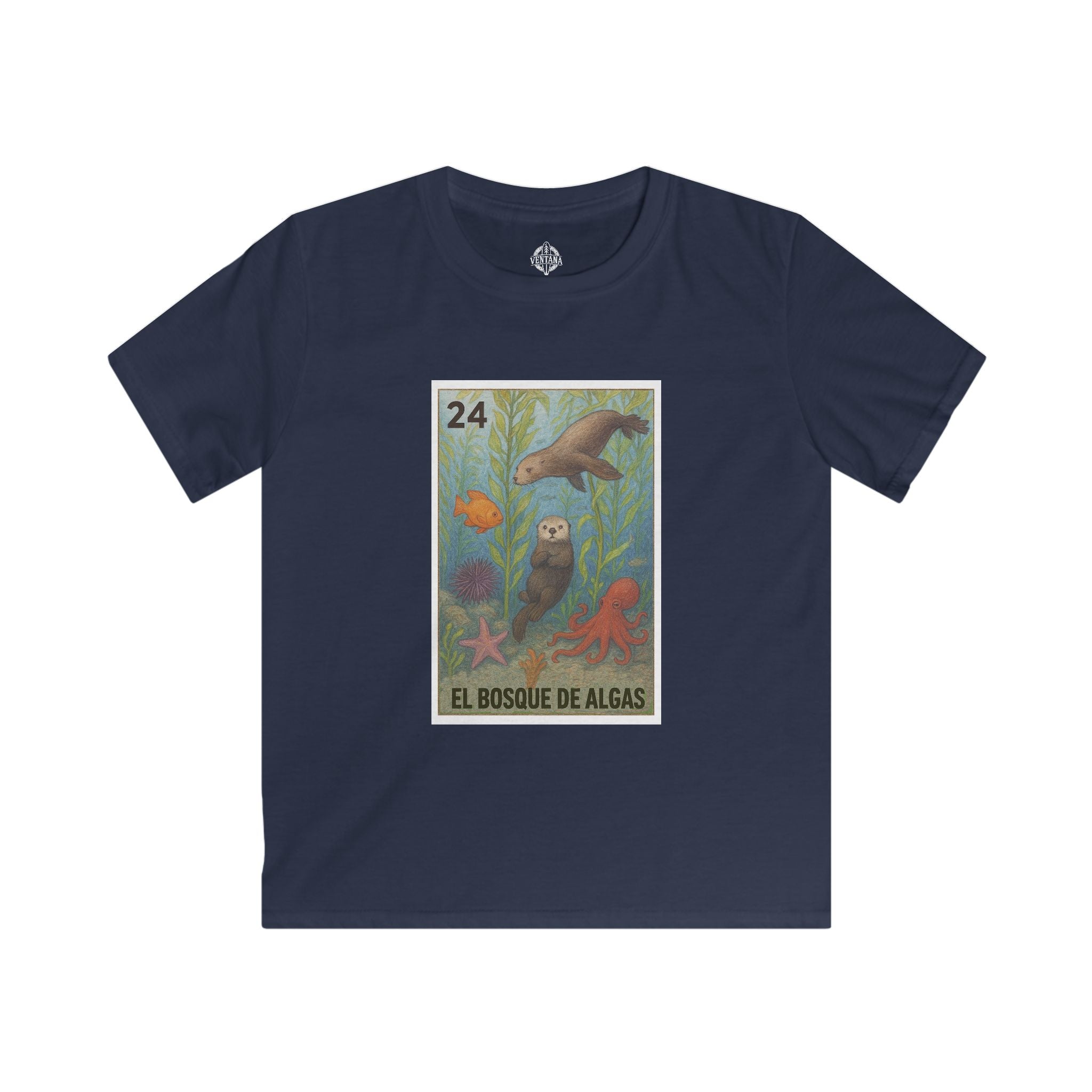 Kelp Forest Lotería kids soft style t-shirt image 1