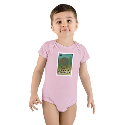 Stingray Lotería baby cotton onesie image 15