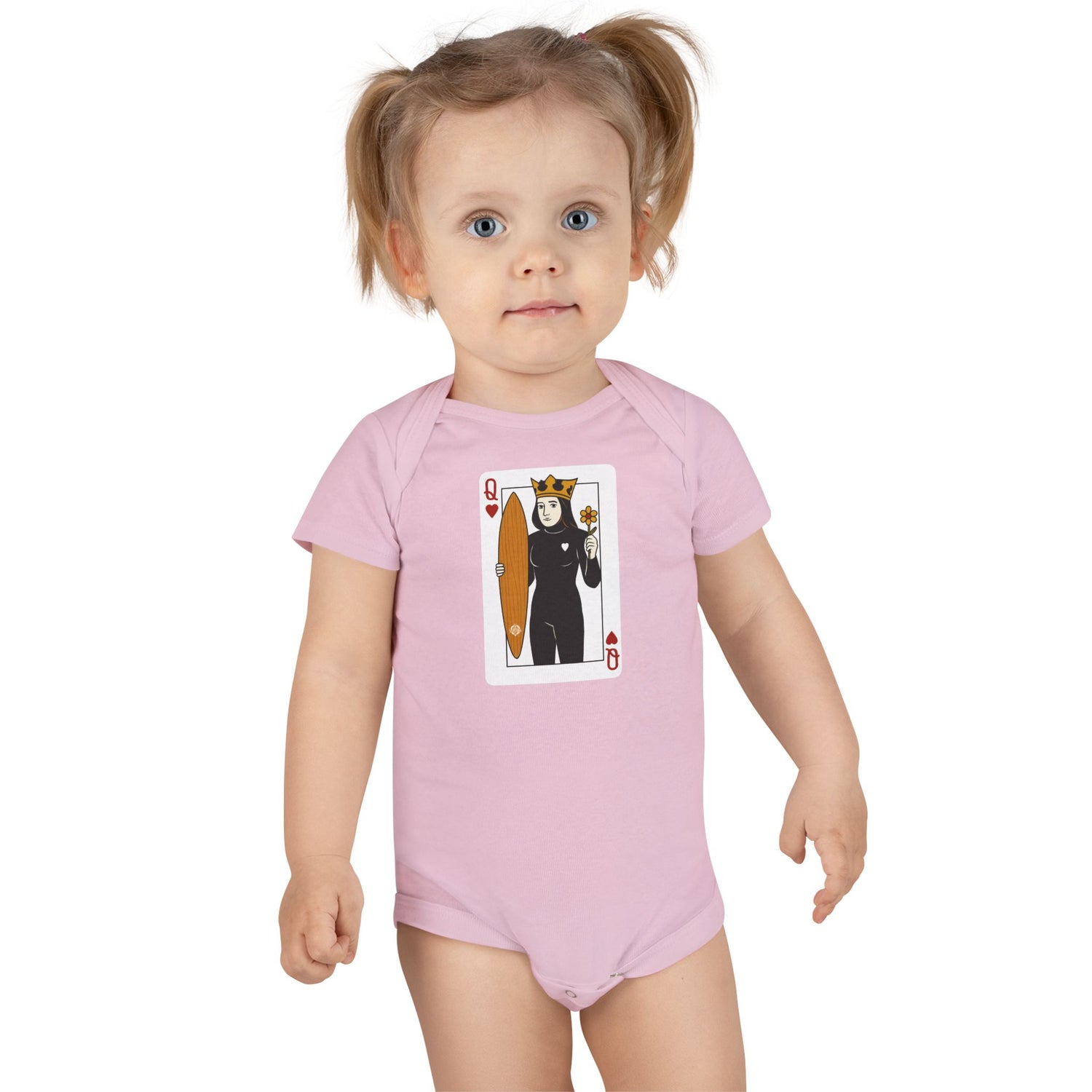 Queen of Hearts Surfer baby onesie image 16