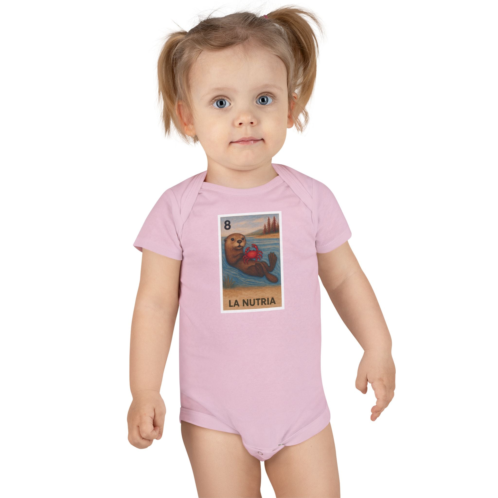 Sea Otter Lotería baby cotton onesie image 16