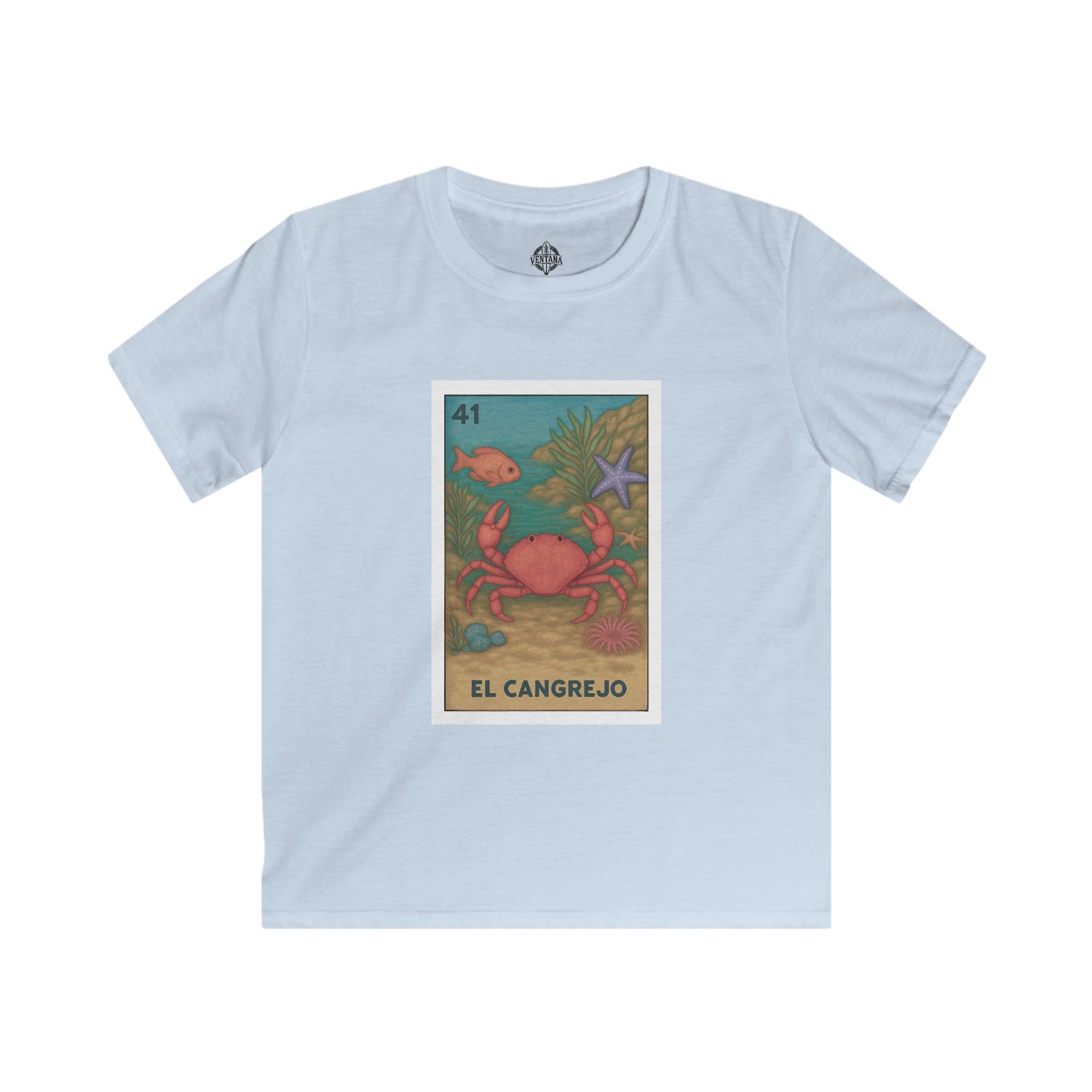 Crab Lotería kids soft style t-shirt image 2