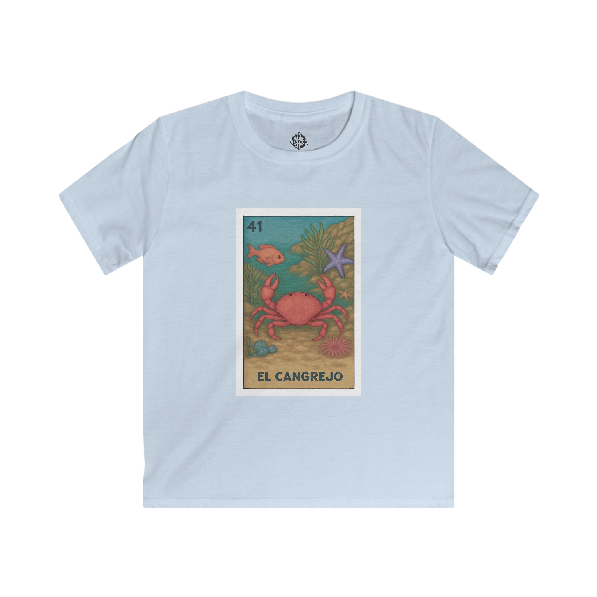 Crab Lotería kids soft style t-shirt image 2