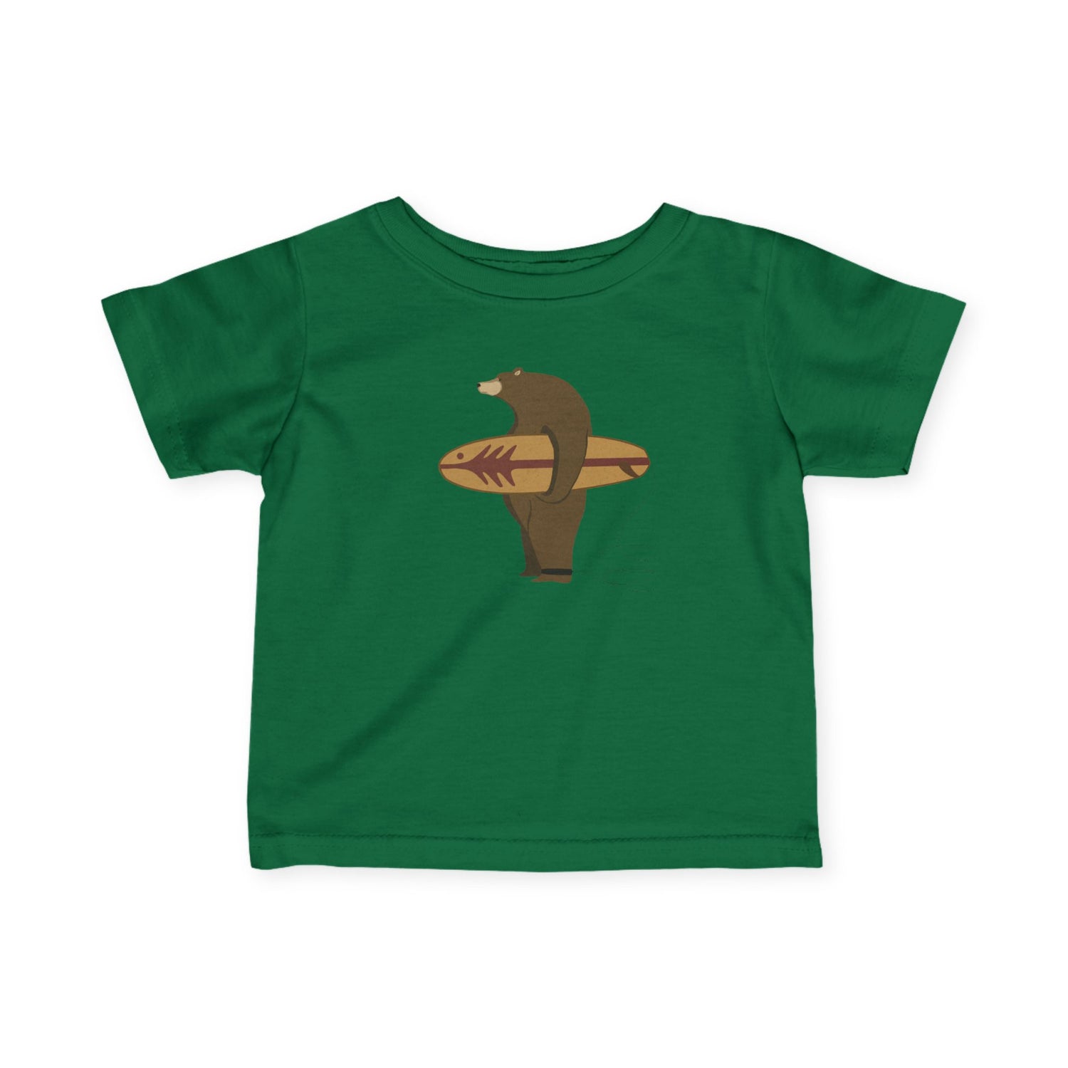 Surfing Grizzly Bear by Fabian Lavater infant cotton t-shirt image 9