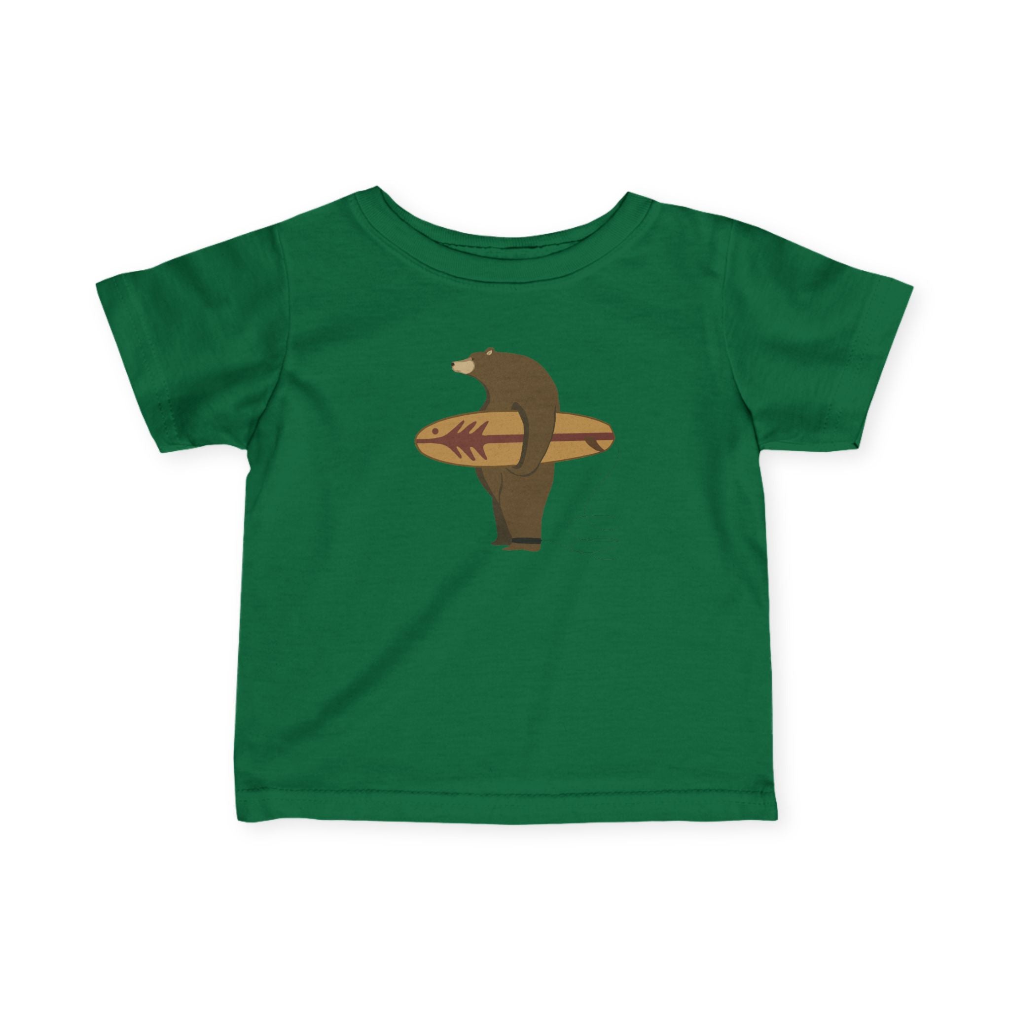 Surfing Grizzly Bear by Fabian Lavater infant cotton t-shirt image 9