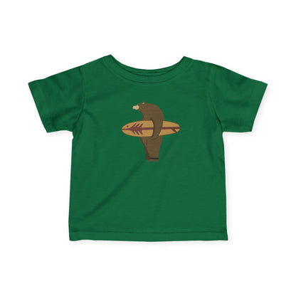 Surfing Grizzly Bear by Fabian Lavater infant cotton t-shirt image 9