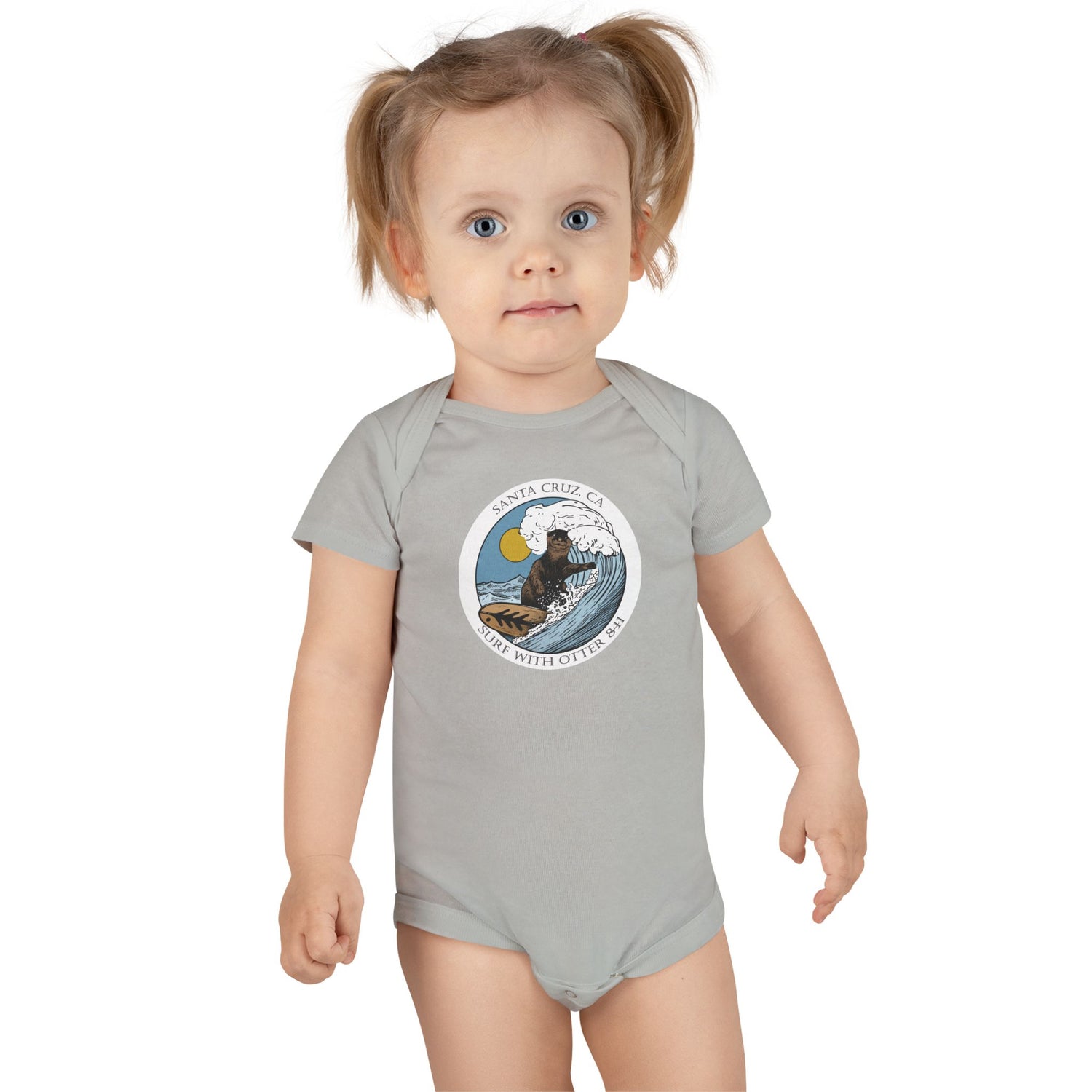 Surf with Otter 841 by Thiago Bianchini baby cotton onesie image 10