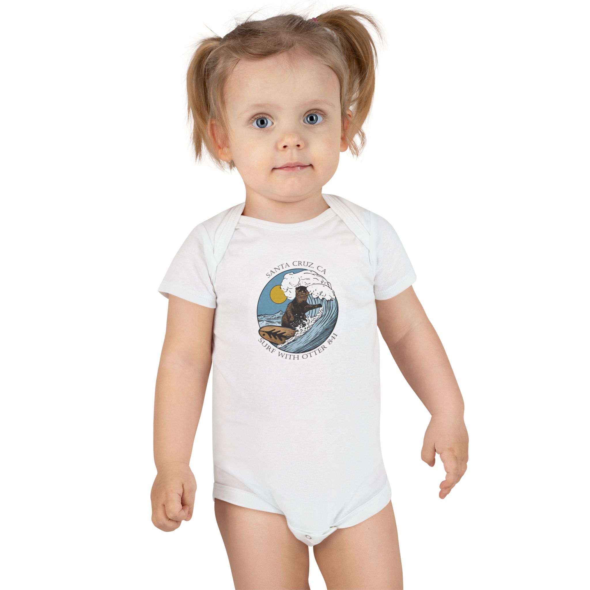 Surf with Otter 841 by Thiago Bianchini baby cotton onesie image 7