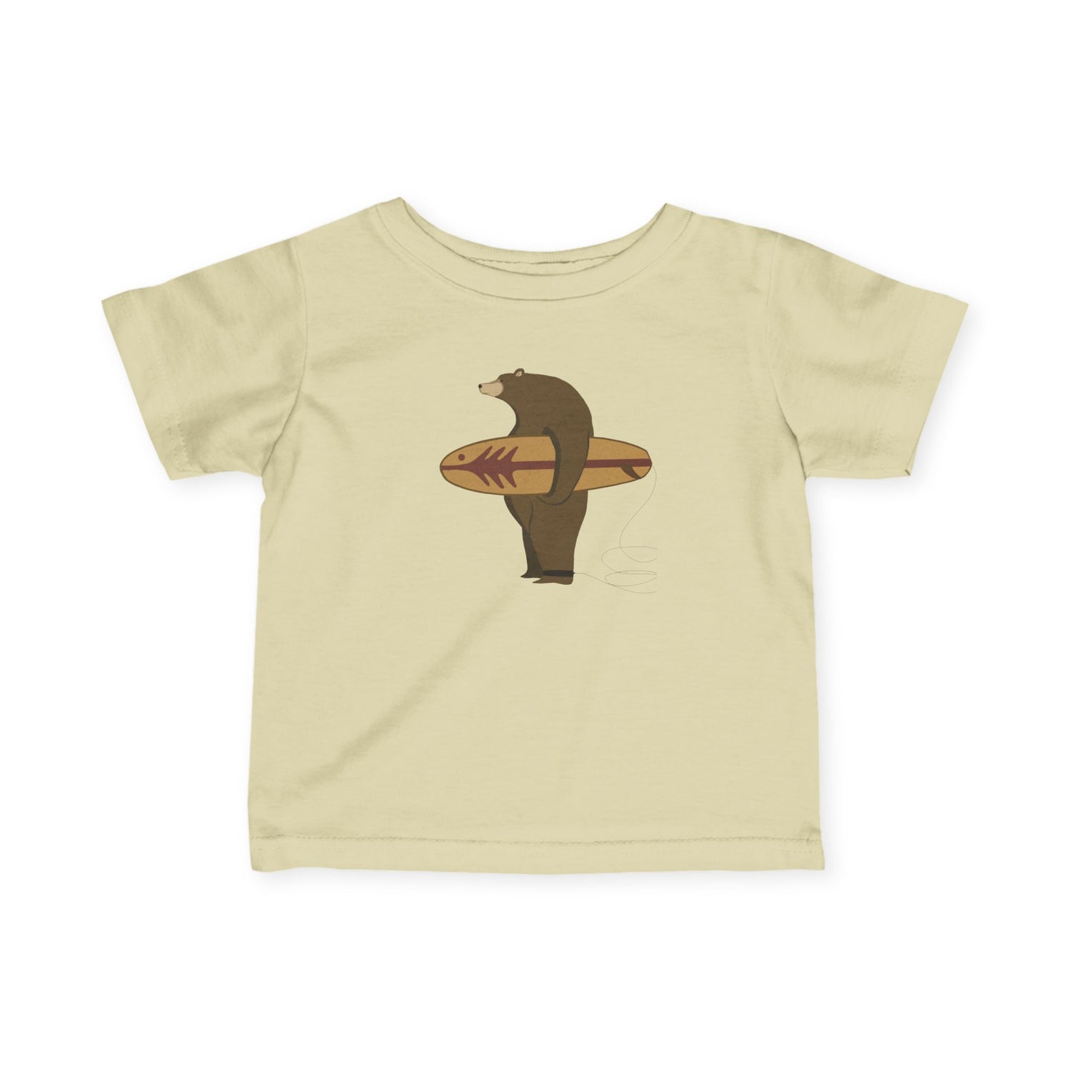 Surfing Grizzly Bear by Fabian Lavater infant cotton t-shirt image 6
