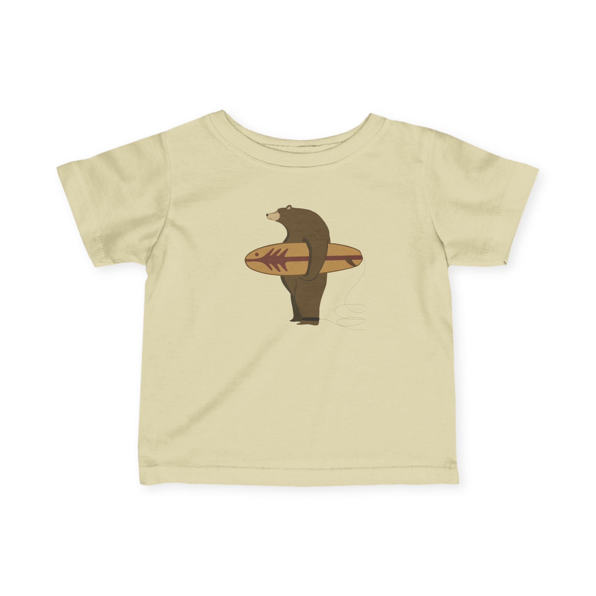Surfing Grizzly Bear by Fabian Lavater infant cotton t-shirt image 6
