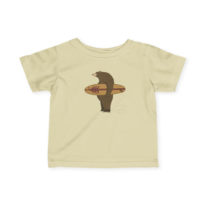 Surfing Grizzly Bear by Fabian Lavater infant cotton t-shirt image 6