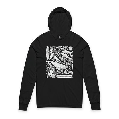 Ventana Marine Life by Lili Arnold cotton hooded long sleeve t-shirt image 4