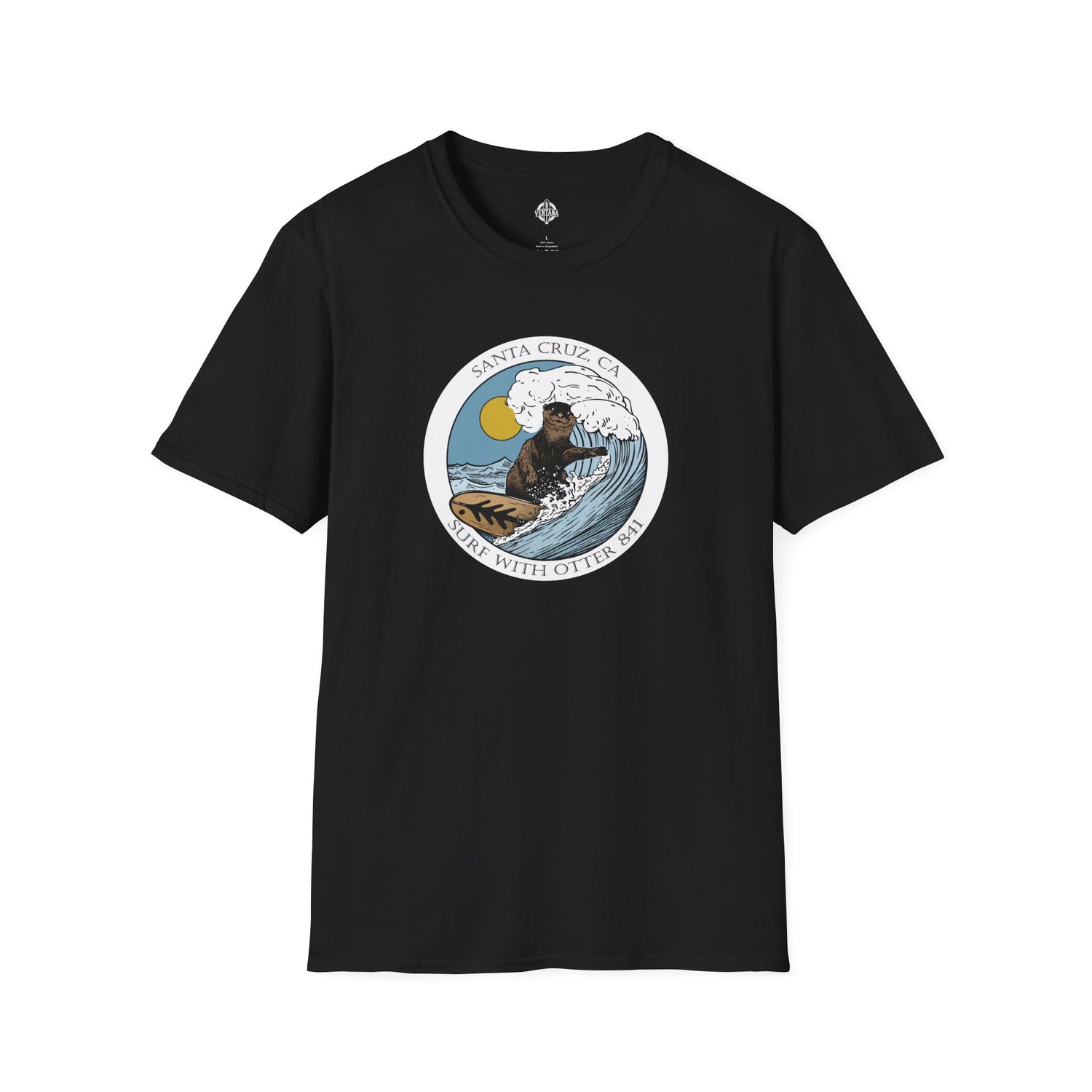 Surf with Otter 841 by Thiago Bianchini cotton t-shirt image 3
