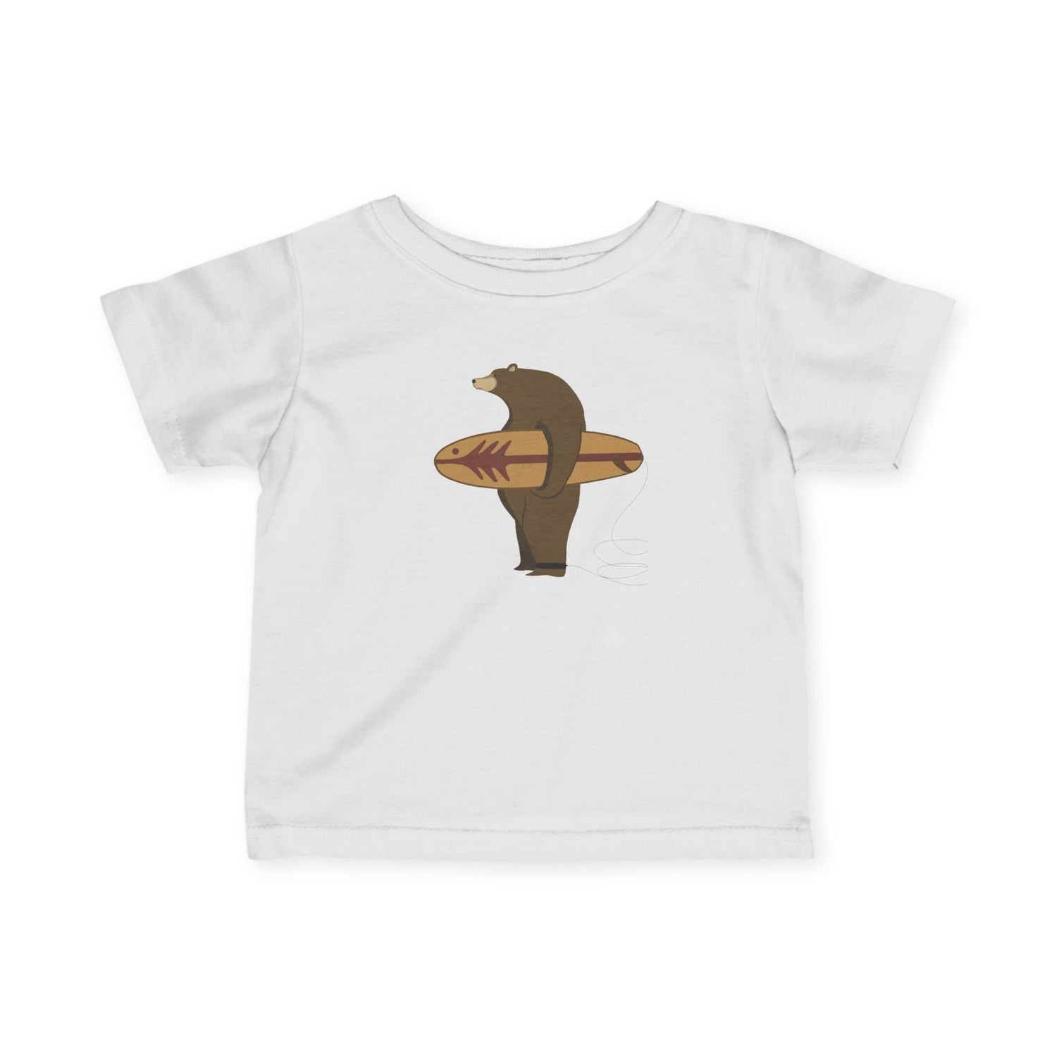 Surfing Grizzly Bear by Fabian Lavater infant cotton t-shirt image 18