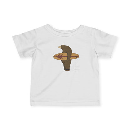 Surfing Grizzly Bear by Fabian Lavater infant cotton t-shirt image 18