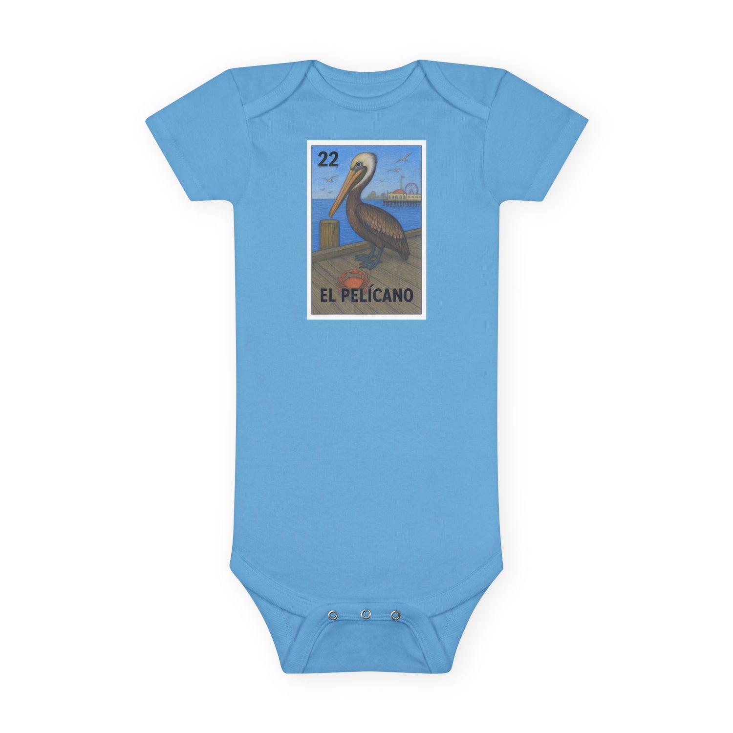 Pelican Lotería baby cotton onesie image 1