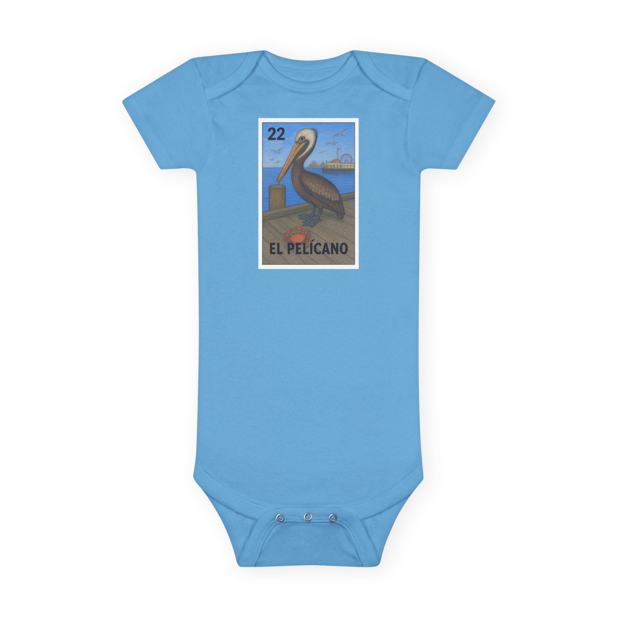 Pelican Lotería baby cotton onesie image 1